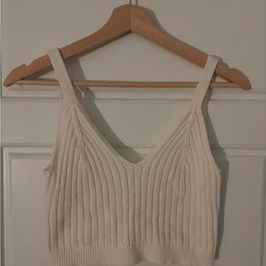 Aerie Cream Knit Crop Top